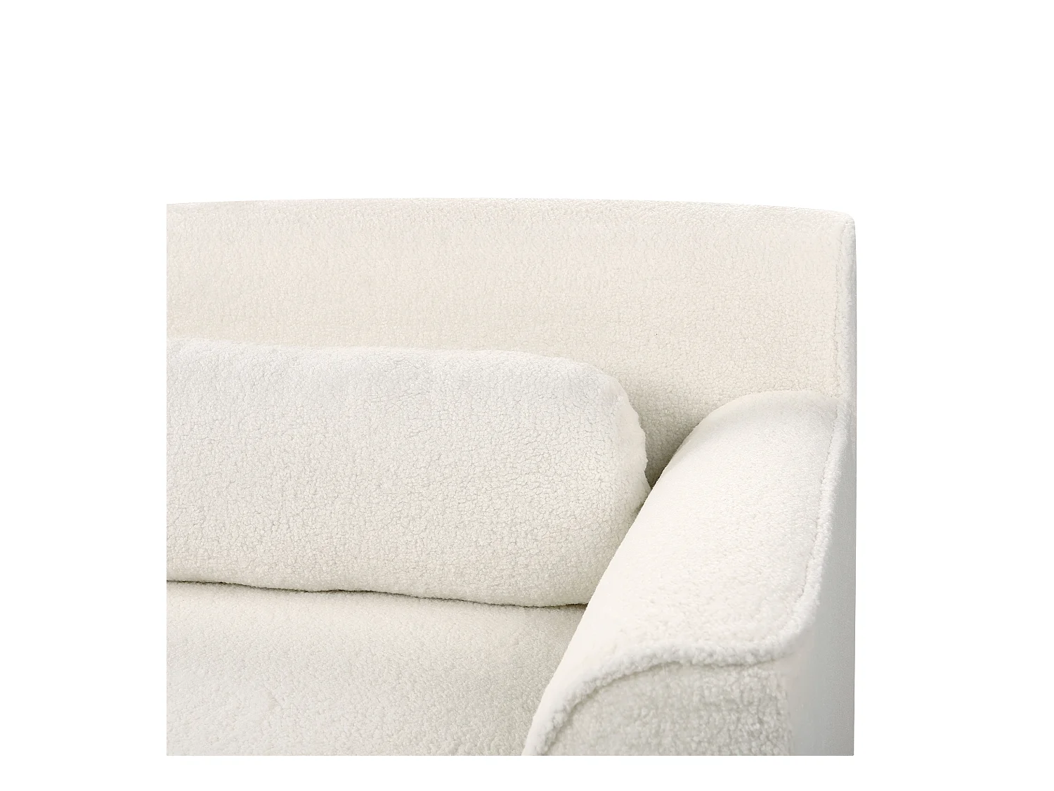 Canapé d'Angle à droite en Bouclé Dossier Rembourré Blanc Simos
