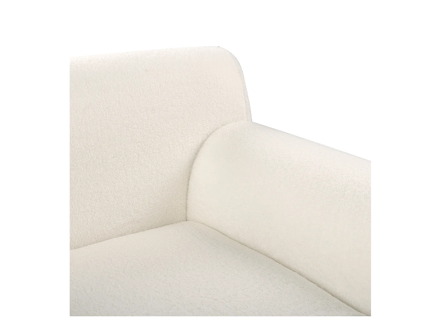 Canapé d'Angle à droite en Bouclé Dossier Rembourré Blanc Simos