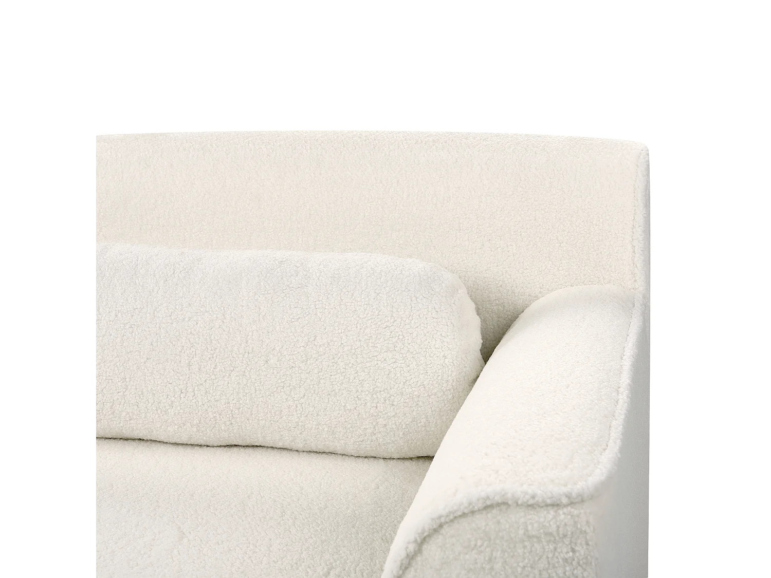 Sofá esquinero SIMOS Bouclé Blanco 3 plazas Izquierda