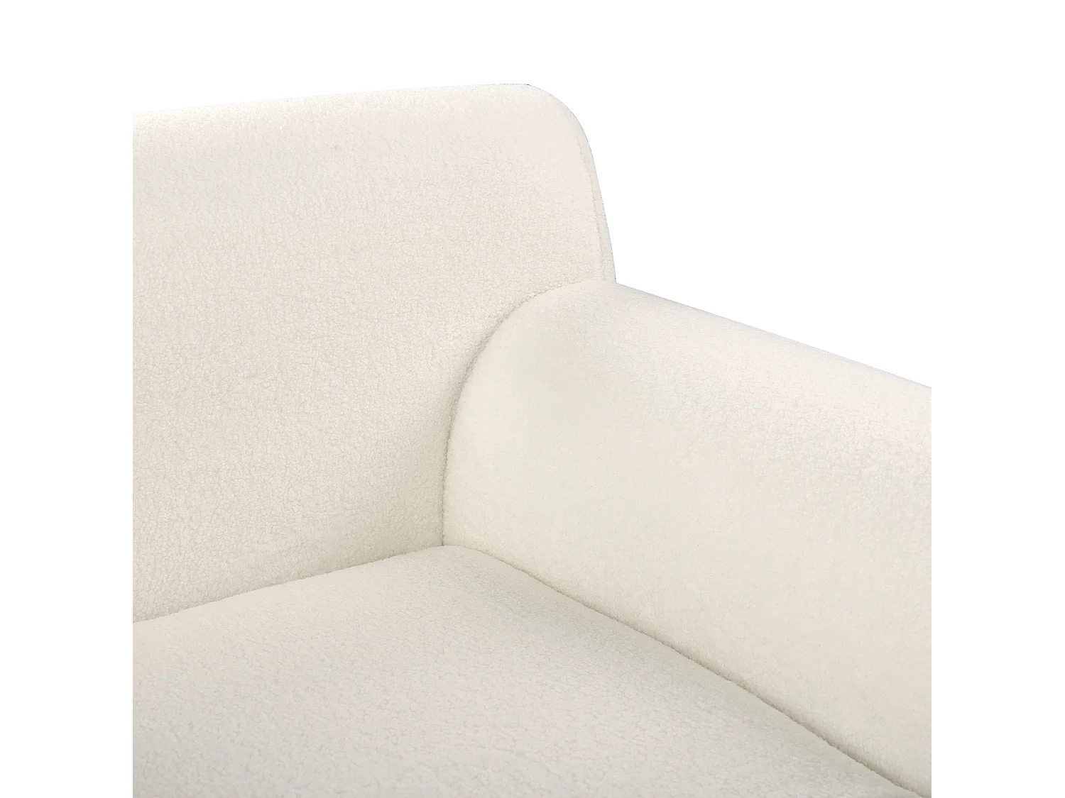 Sofá esquinero SIMOS Bouclé Blanco 3 plazas Izquierda