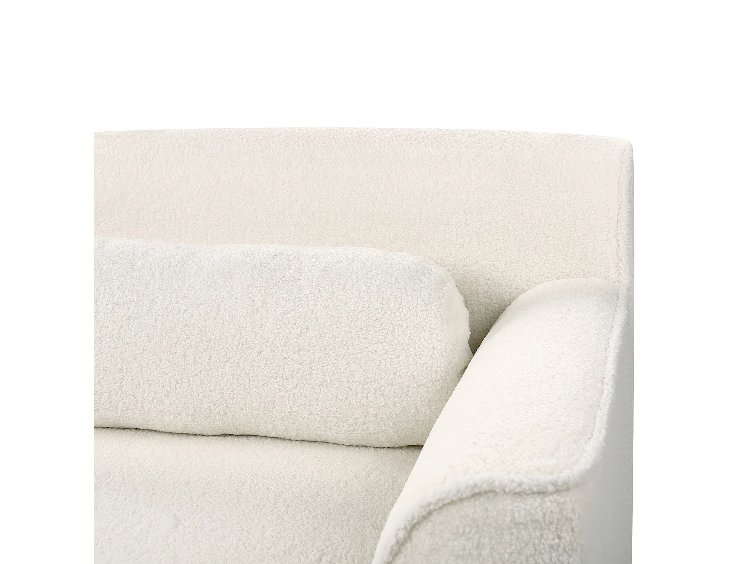 Ecksofa SIMOS Bouclé Weiss 3-Sitzer linksseitig