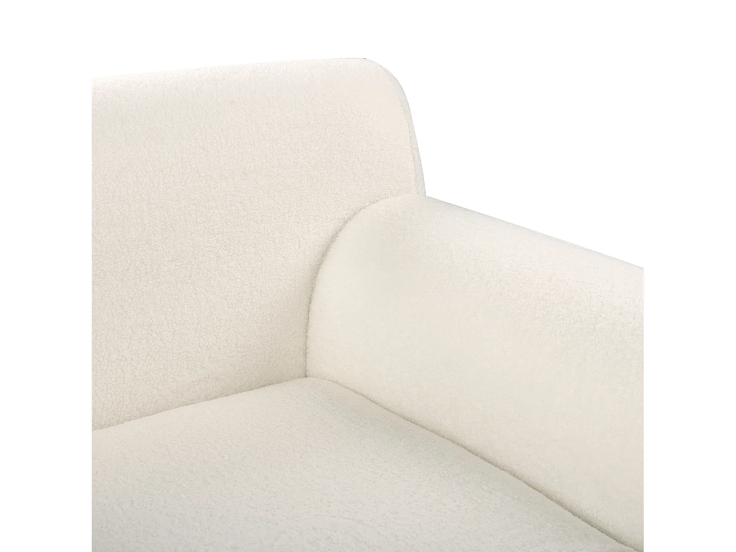 Ecksofa SIMOS Bouclé Weiss 3-Sitzer linksseitig