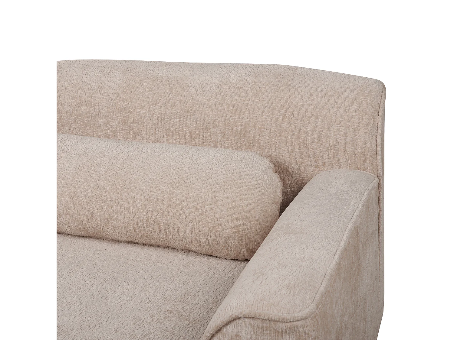 Canapé d'Angle à Gauche en Chenille Dossier Rembourré Beige Simos