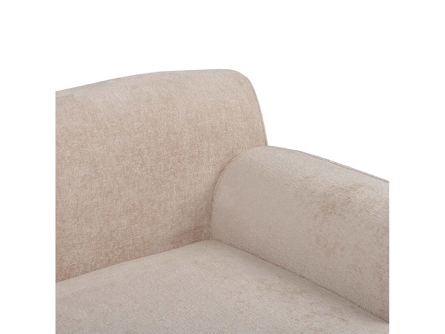 Canapé d'Angle à Gauche en Chenille Dossier Rembourré Beige Simos