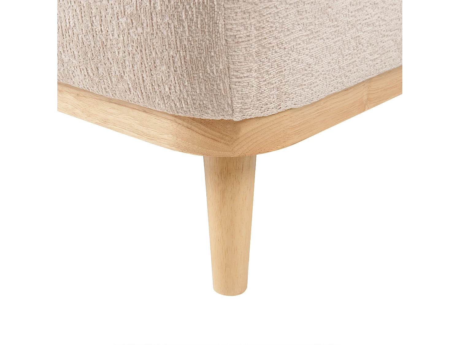 Canapé d'Angle à Gauche en Chenille Dossier Rembourré Beige Simos