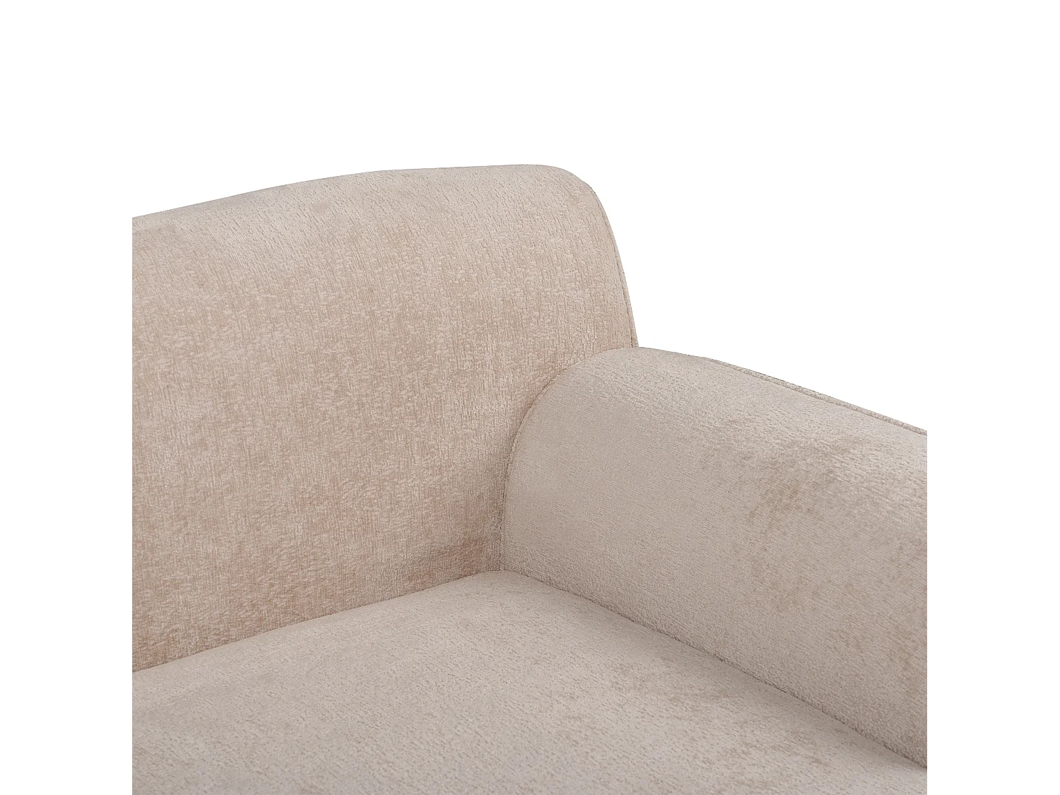 Ecksofa SIMOS Chenillegewebe Beige 3-Sitzer linksseitig