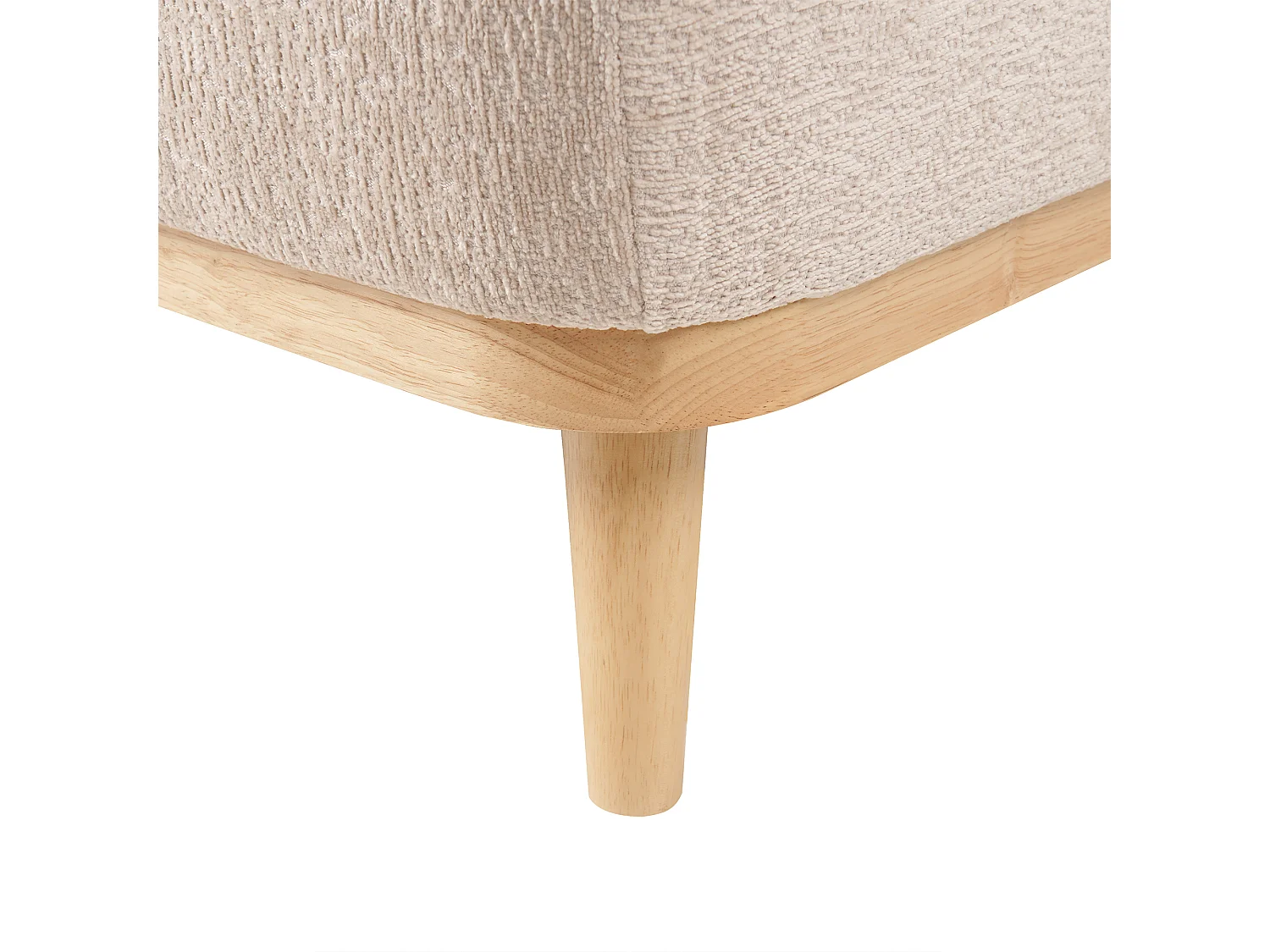 Ecksofa SIMOS Chenillegewebe Beige 3-Sitzer linksseitig