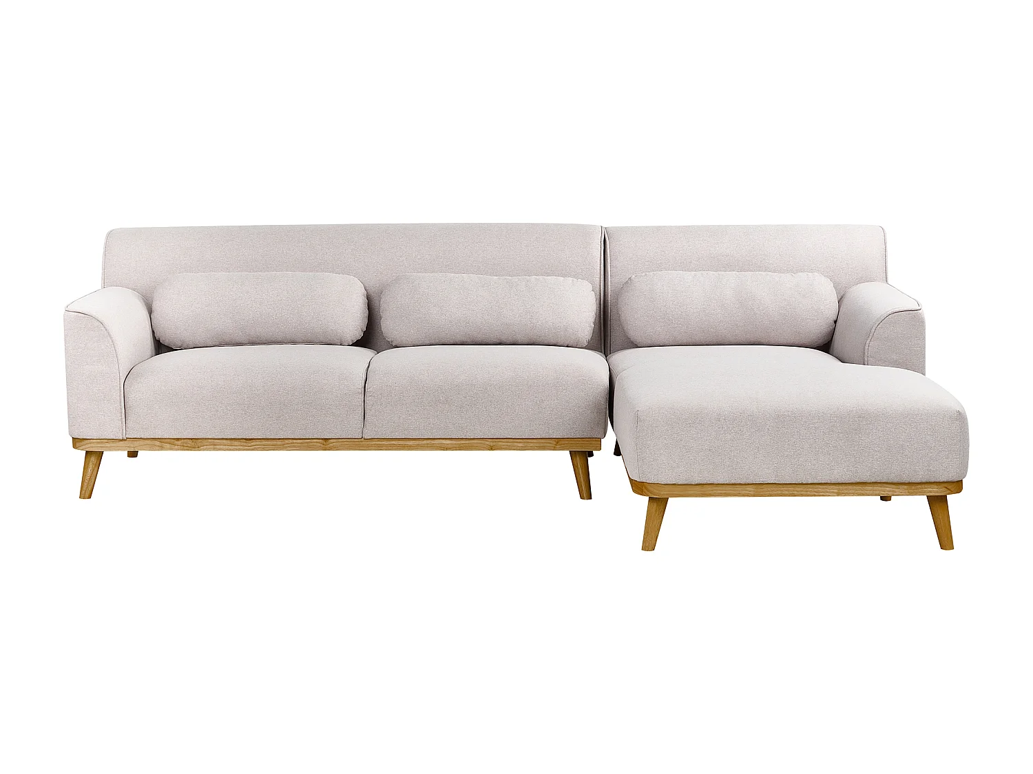 Ecksofa SIMOS Stoff Hellgrau 3-Sitzer linksseitig