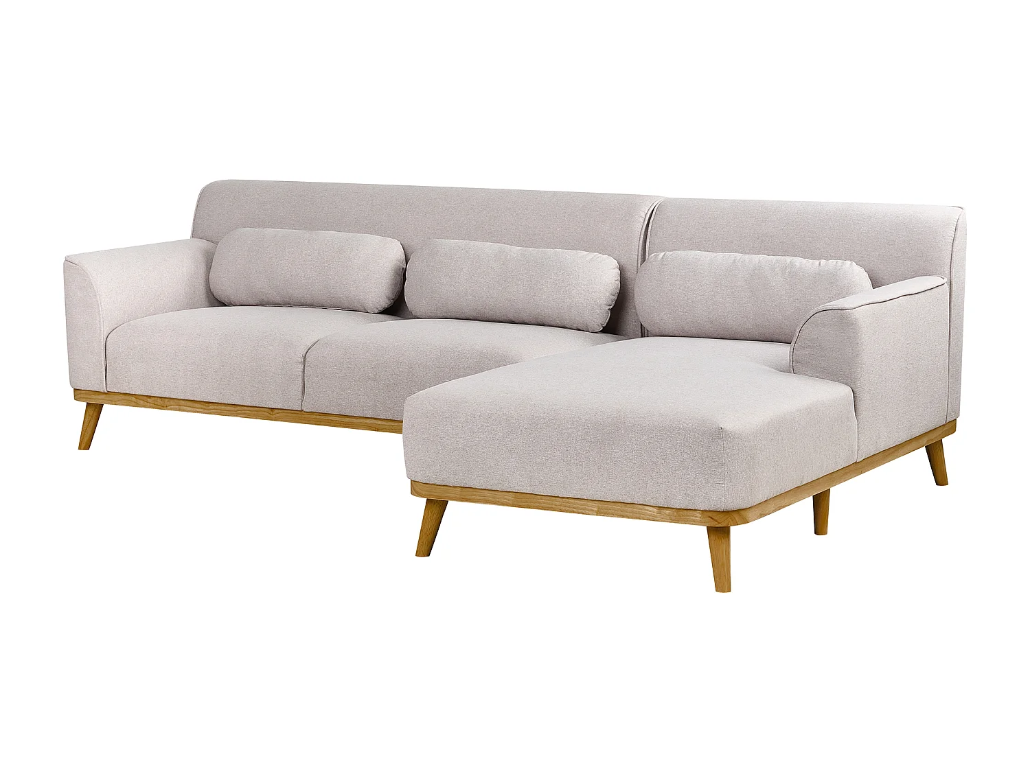 Ecksofa SIMOS Stoff Hellgrau 3-Sitzer linksseitig