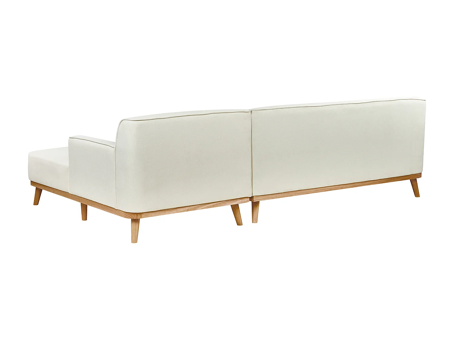 Ecksofa SIMOS Stoff Cremeweiss 3-Sitzer linksseitig