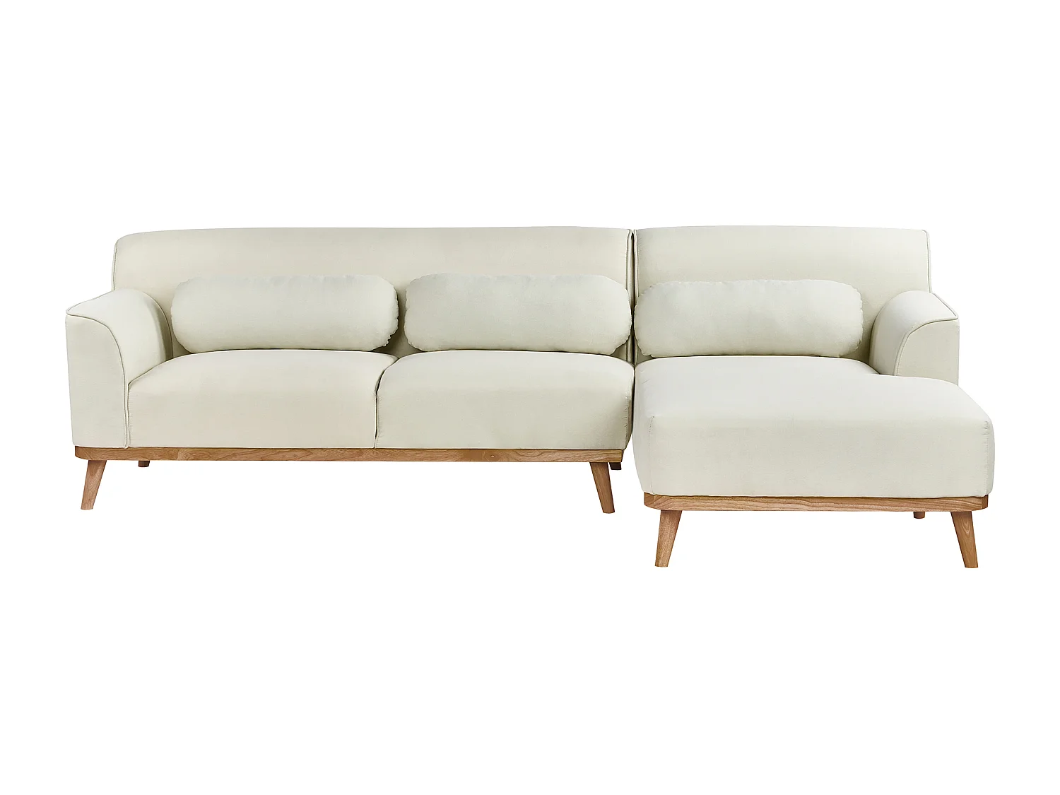 Sofá esquinero SIMOS Tela Blanco crema 3 plazas Izquierda