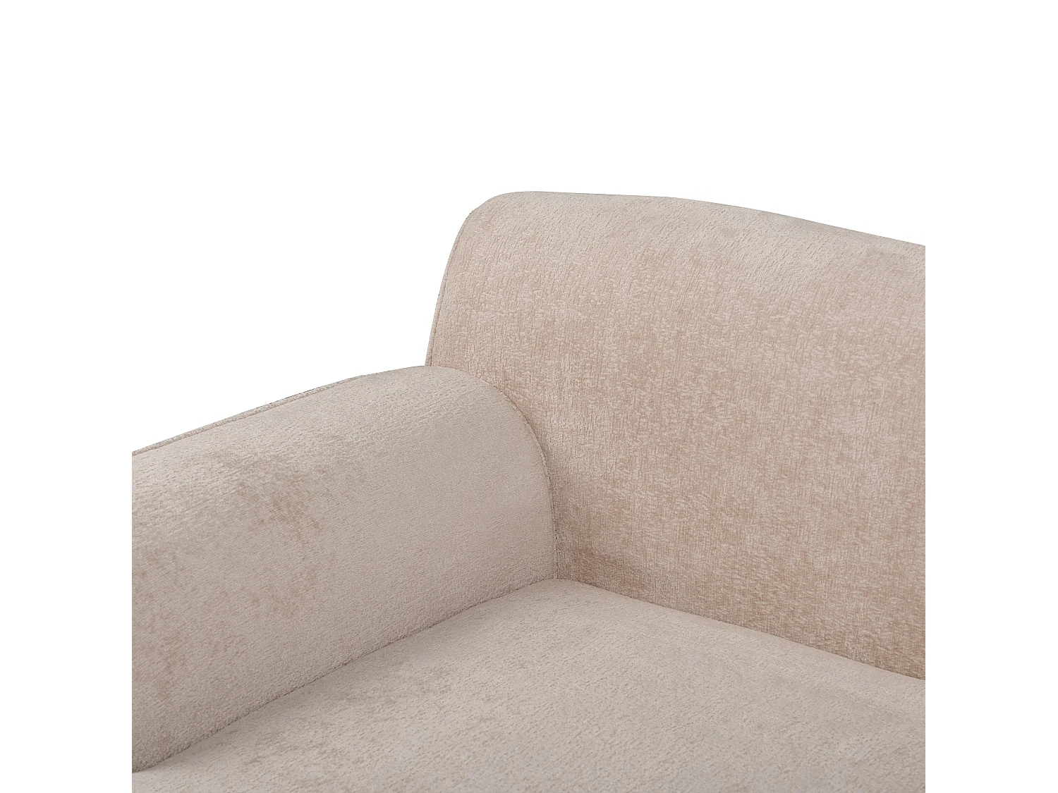 Ecksofa SIMOS Chenillegewebe Beige 3-Sitzer rechtsseitig