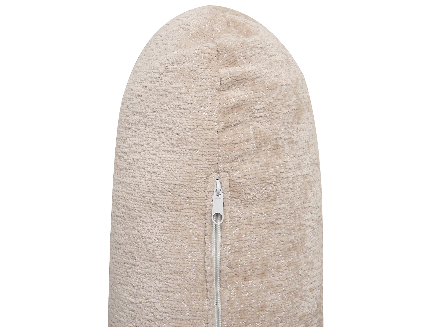 Ecksofa SIMOS Chenillegewebe Beige 3-Sitzer rechtsseitig