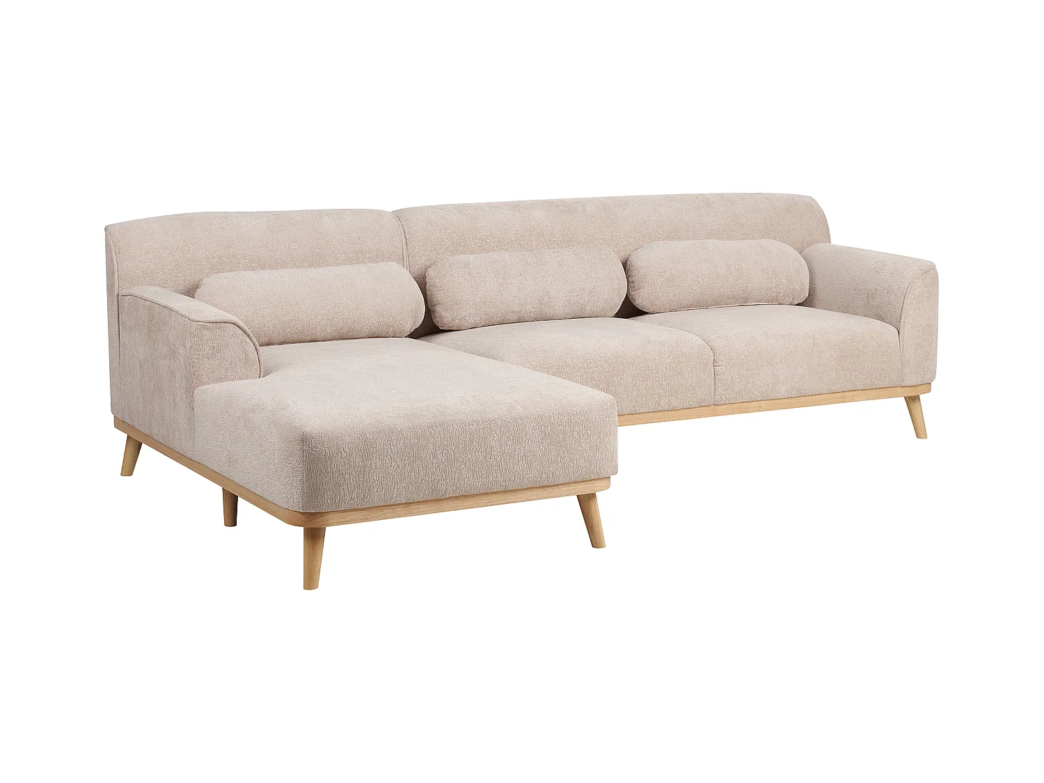 Narożnik SIMOS Szenil Beżowy dla 3 osób Prawostronny