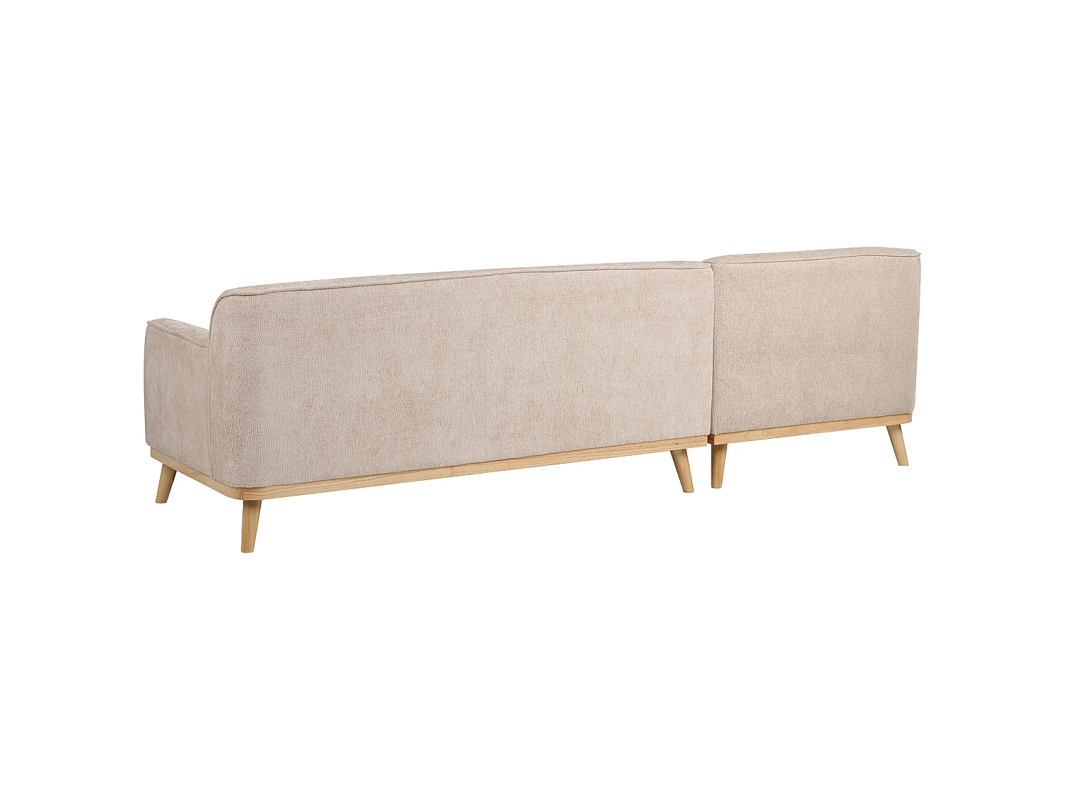 Canapé d'angle SIMOS Tissu chenille Beige 3 places Côté droit