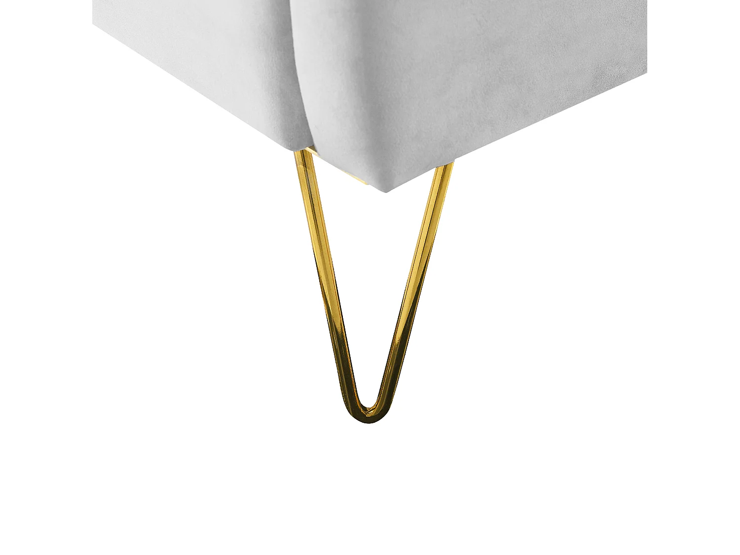 Lit avec sommier Velours AMBILLOU 160 x 200 cm Gris clair