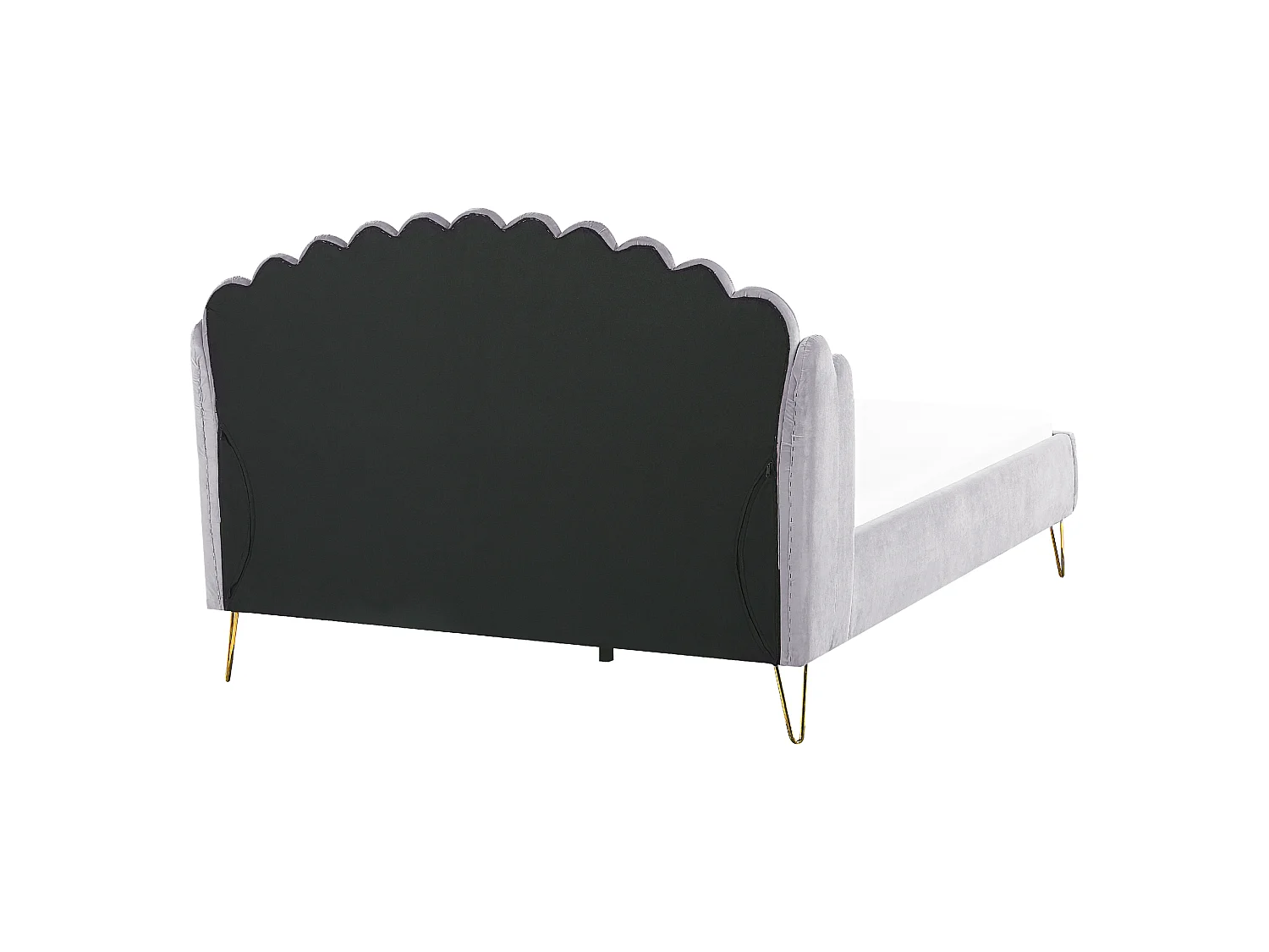 Bett mit Lattenrost Samtstoff AMBILLOU 160 x 200 cm Hellgrau