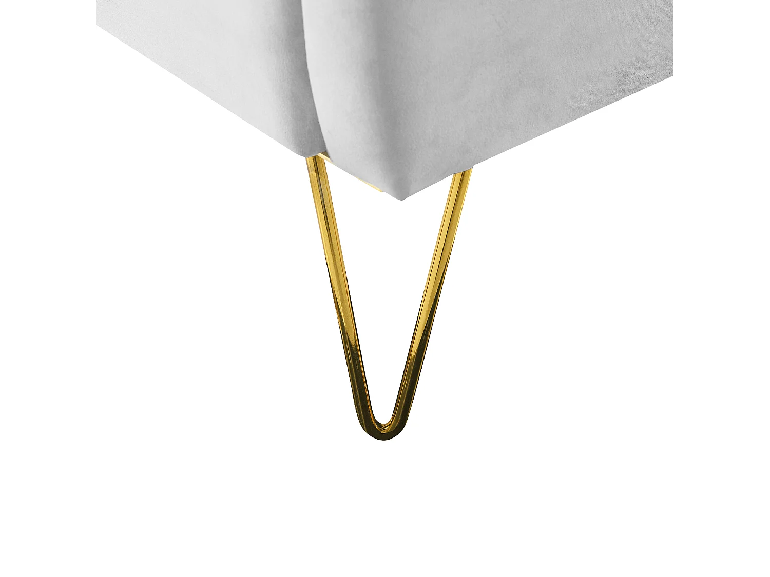 Lit avec sommier Velours AMBILLOU 180 x 200 cm Gris clair