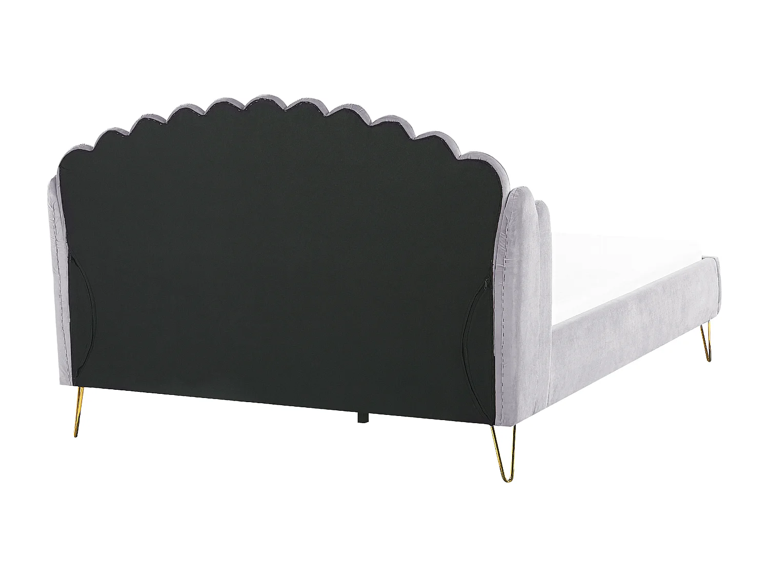 Lit avec sommier Velours AMBILLOU 180 x 200 cm Gris clair
