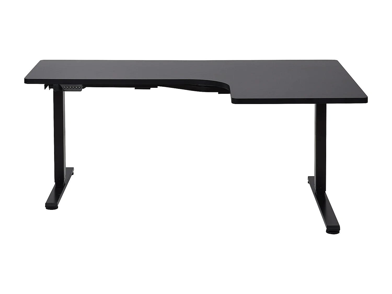 Biurko narożne prawe regulowane elektrycznie 160 x 59 cm czarne DESTINES