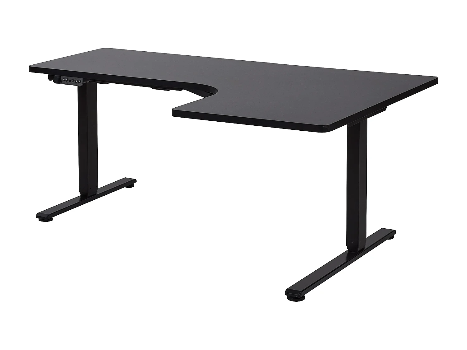 Biurko narożne prawe regulowane elektrycznie 160 x 59 cm czarne DESTINES