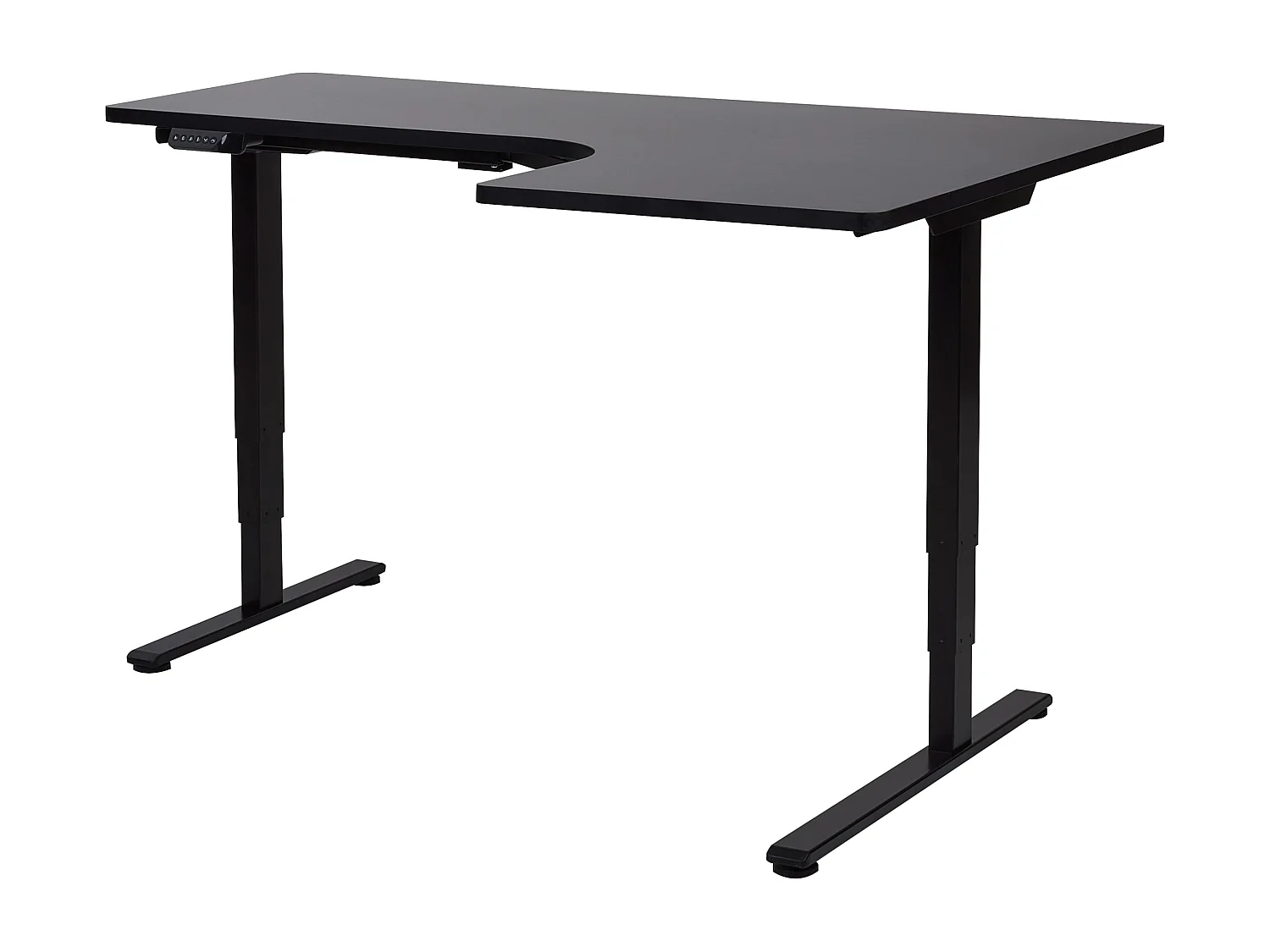 Bureau d'angle réglable électriquement DESTINES Noir 160 cm 109 cm Côté droit