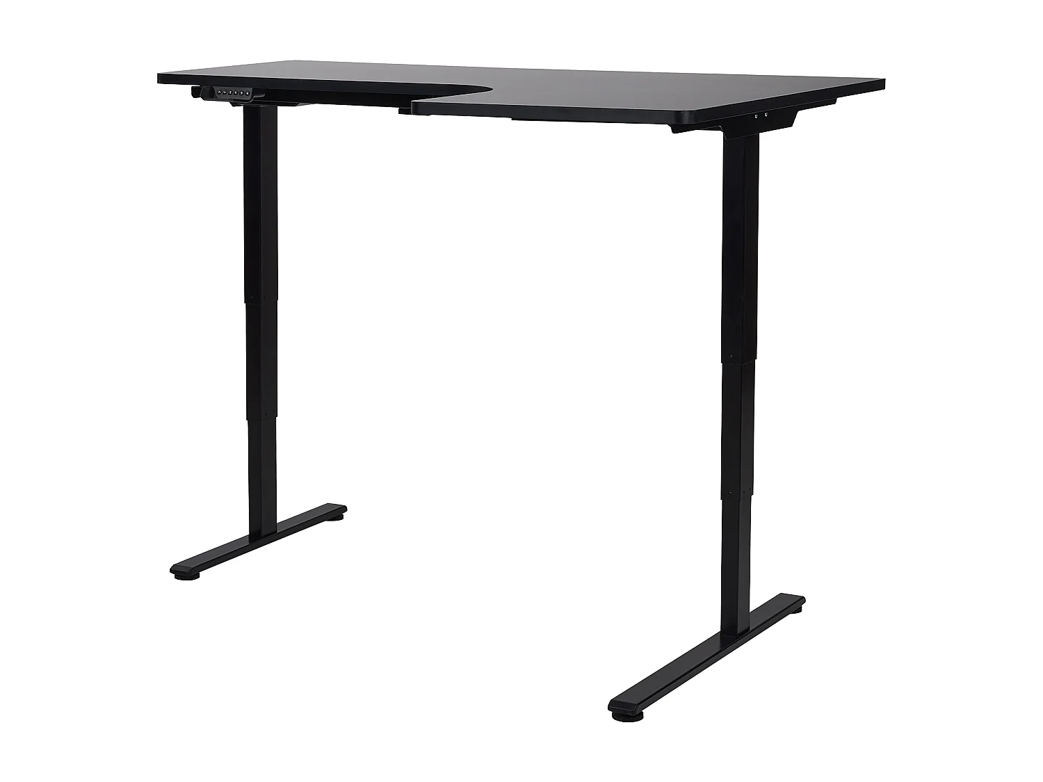 Bureau d'angle réglable électriquement DESTINES Noir 160 cm 109 cm Côté droit