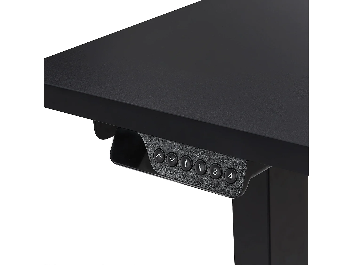 Bureau d'angle réglable électriquement DESTINES Noir 160 cm 109 cm Côté droit