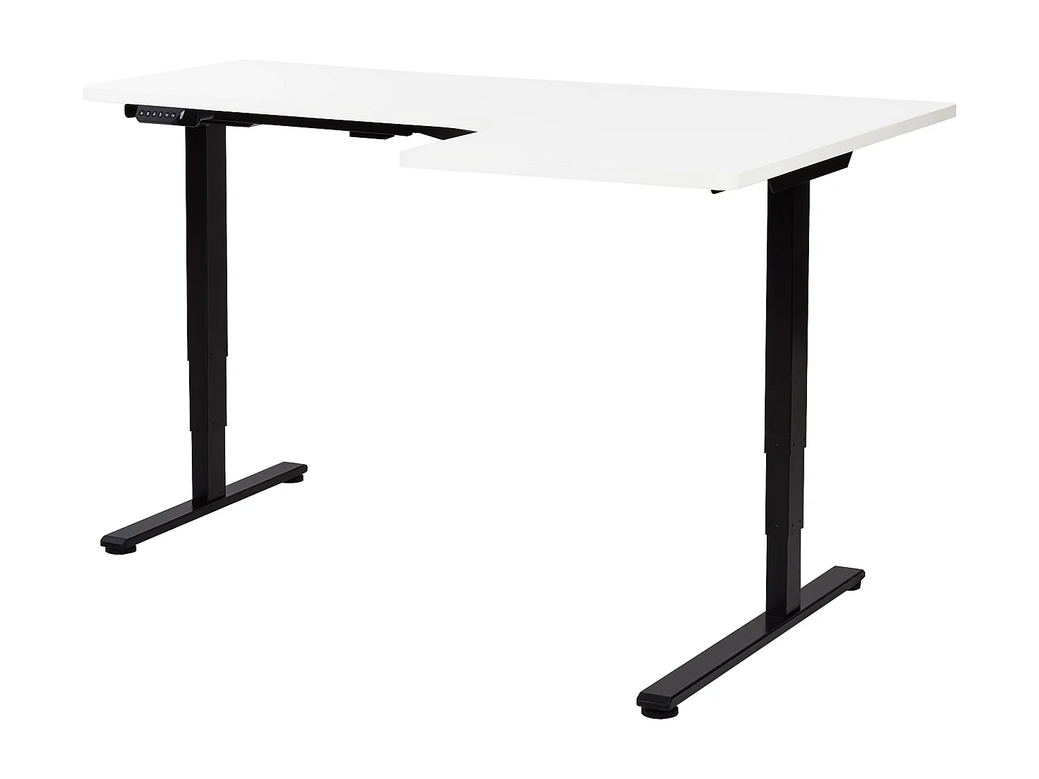 Steh Schreibtisch elektrisch höhenverstellbar rechts weiß/schwarz 160cm Destines