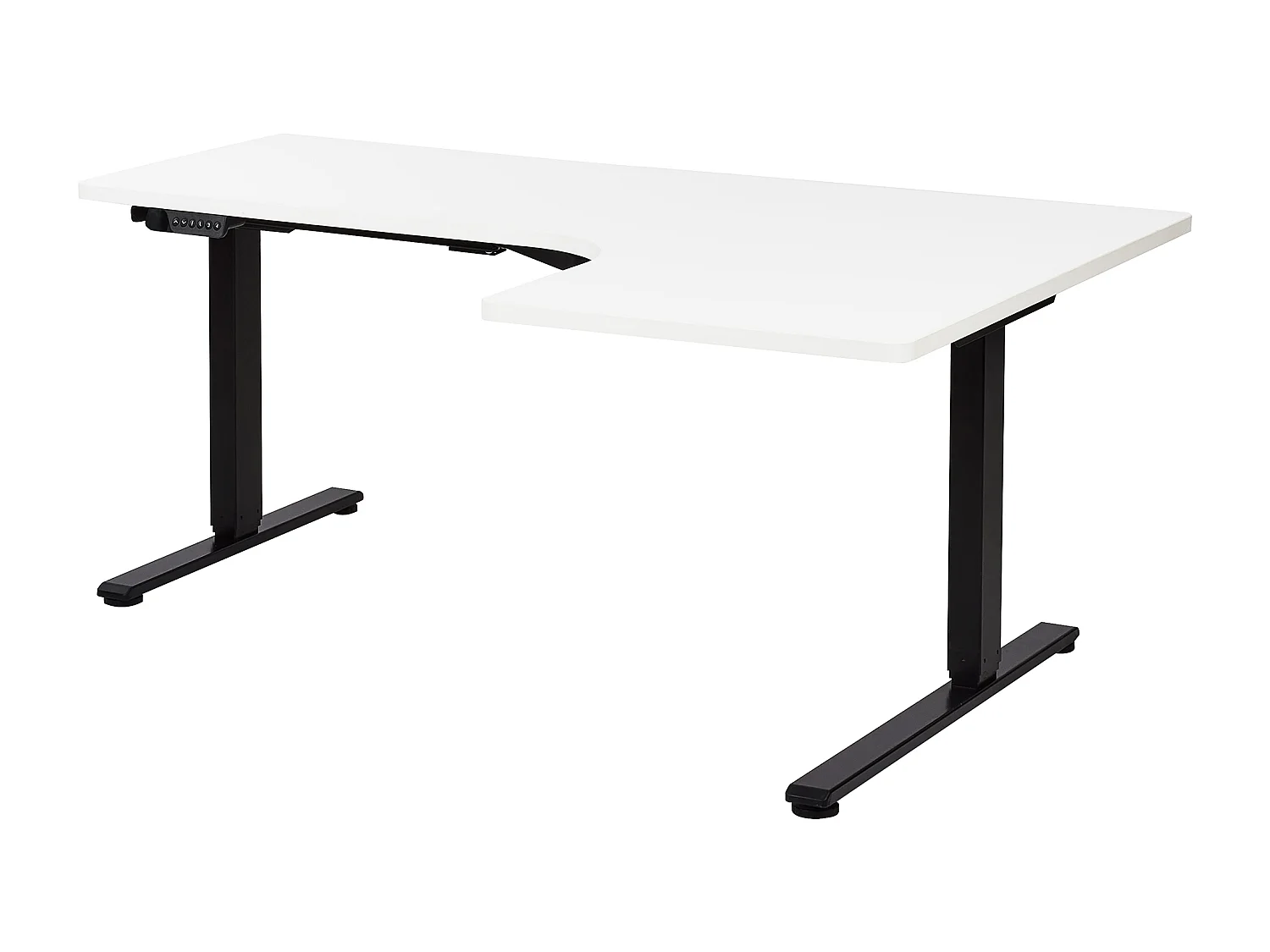 Steh Schreibtisch elektrisch höhenverstellbar rechts weiß/schwarz 160cm Destines