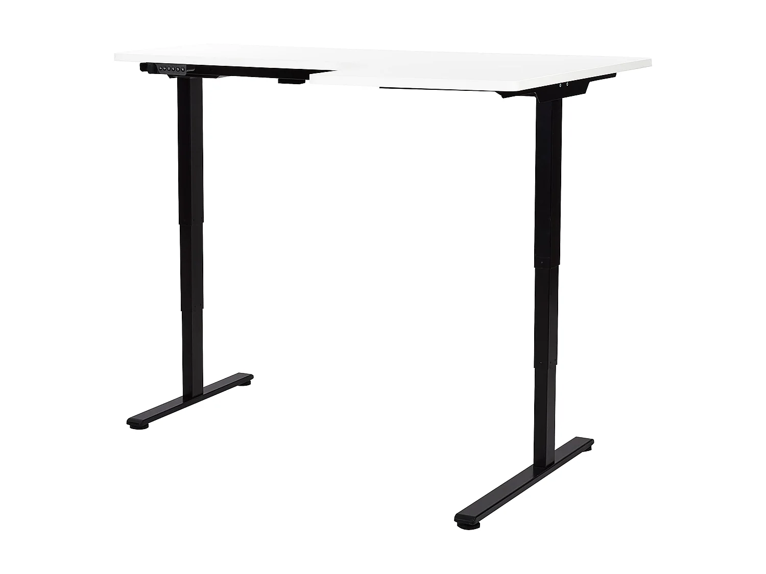 Steh Schreibtisch elektrisch höhenverstellbar rechts weiß/schwarz 160cm Destines