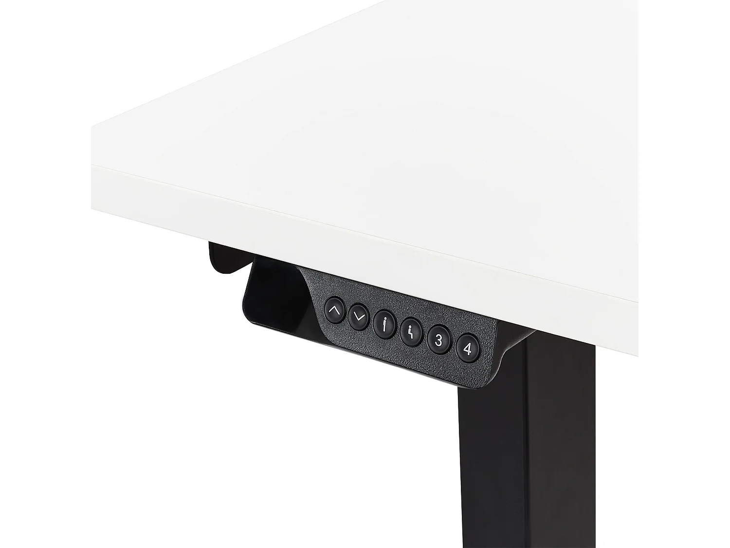 Bureau d'angle réglable électriquement DESTINES Blanc/noir 160 cm 109 cm Côté droit