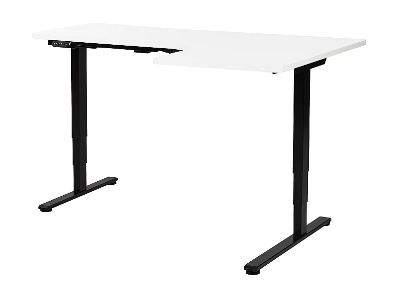 Hoekbureau elektrisch verstelbaar zwart/wit rechtszijdig 160 x 59 cm DESTINES