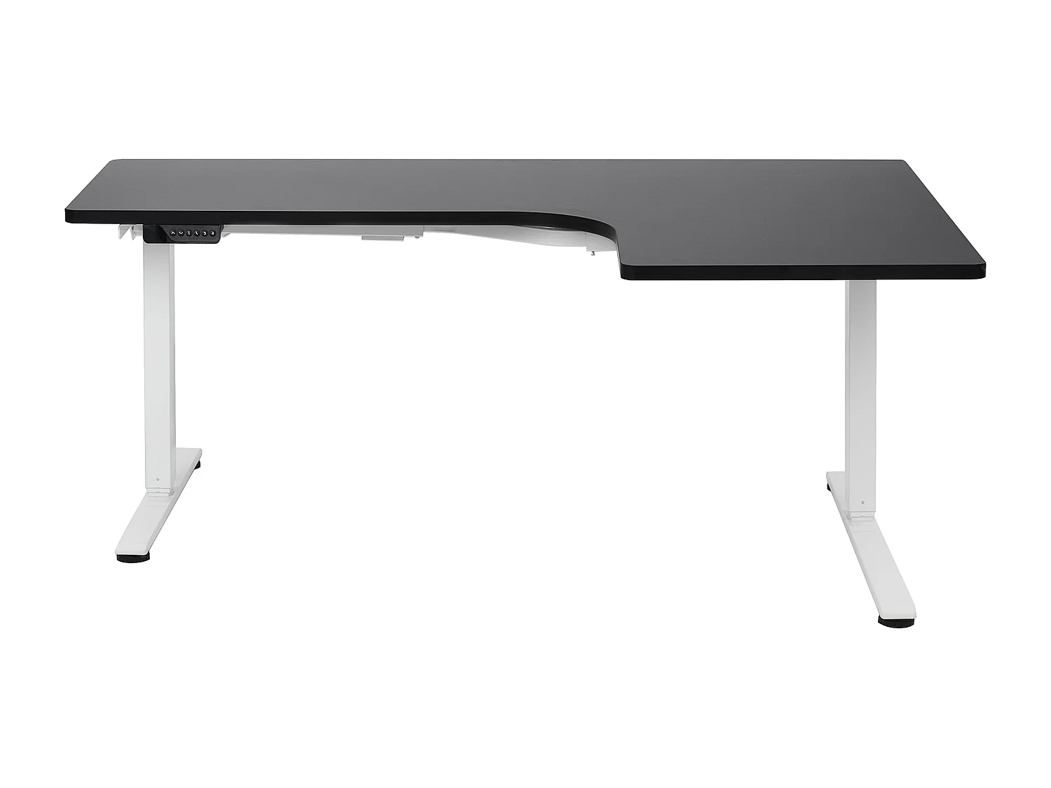 Scrivania angolare bianco e nero regolabile elettricamente lato destro 160 x 59 cm DESTINES