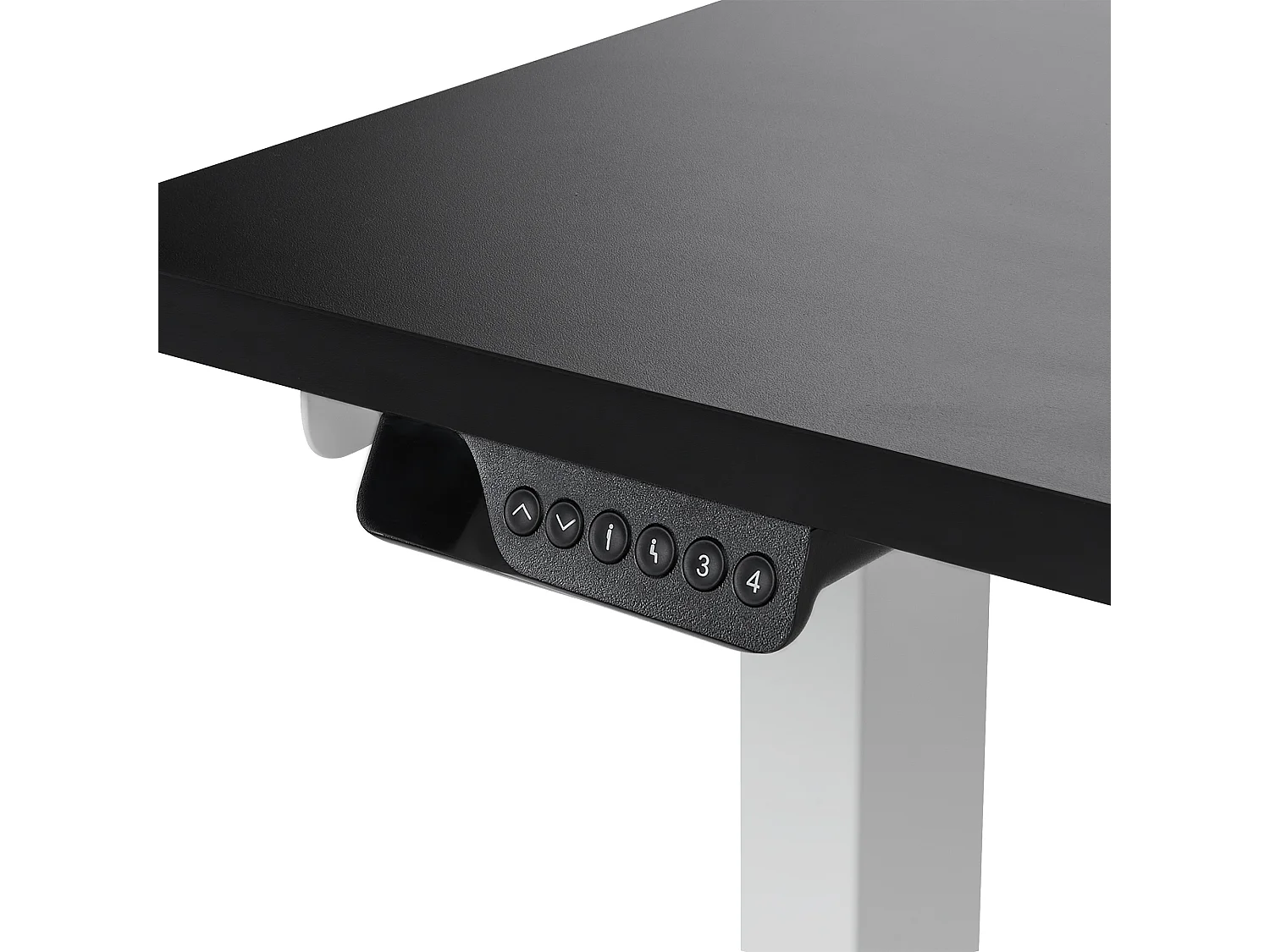 Biurko narożne prawe regulowane elektrycznie 160 x 59 cm biało-czarne DESTINES