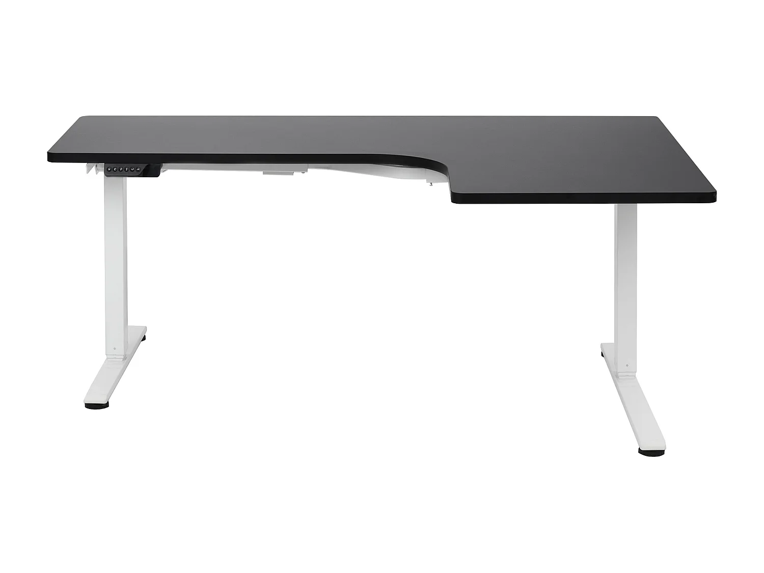 Bureau d'angle réglable électriquement DESTINES Noir/blanc 160 cm 109 cm Côté droit
