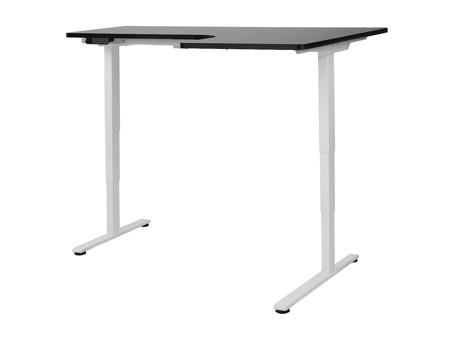 Bureau d'angle réglable électriquement DESTINES Noir/blanc 160 cm 109 cm Côté droit
