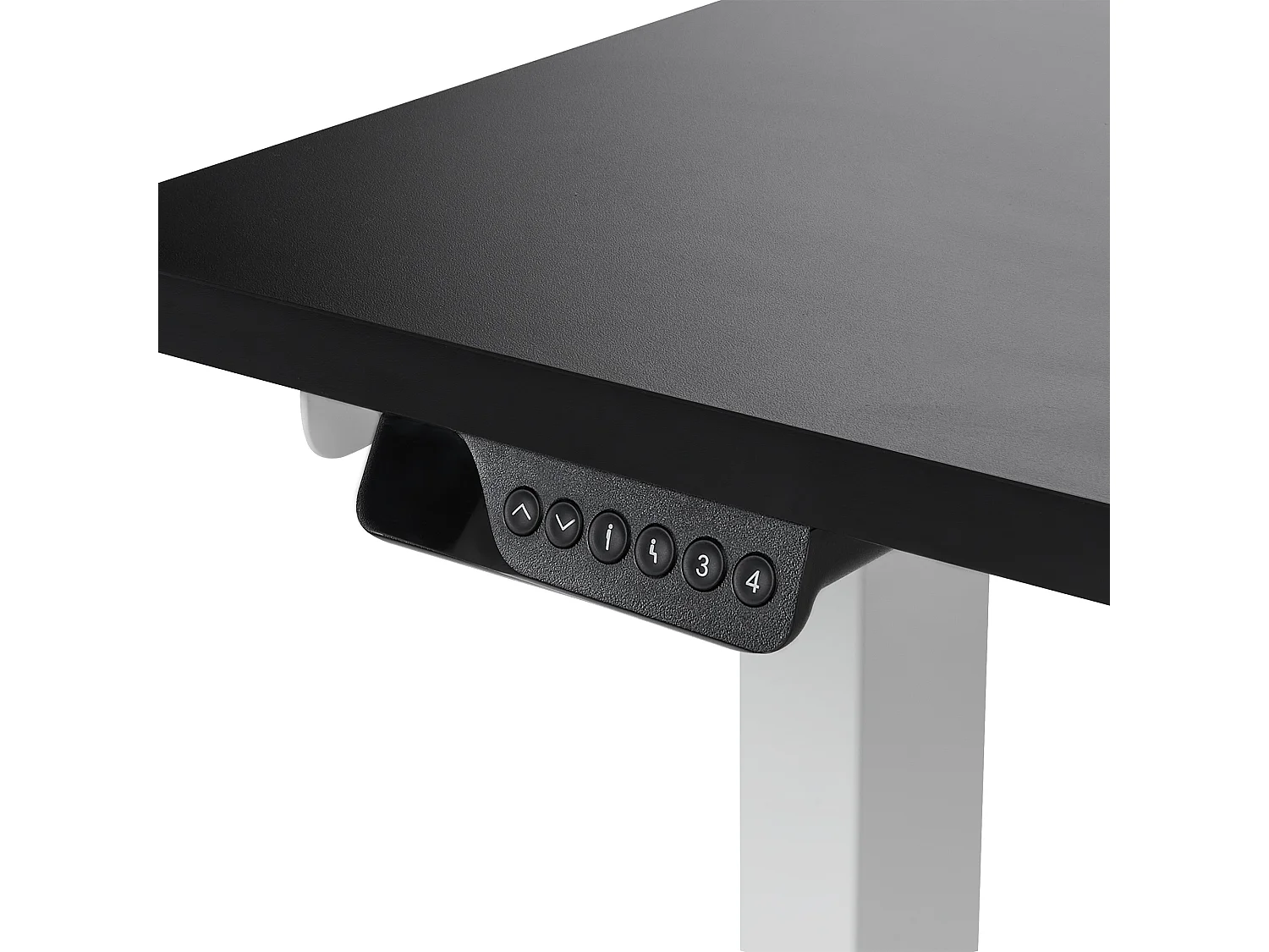 Bureau d'angle réglable électriquement DESTINES Noir/blanc 160 cm 109 cm Côté droit
