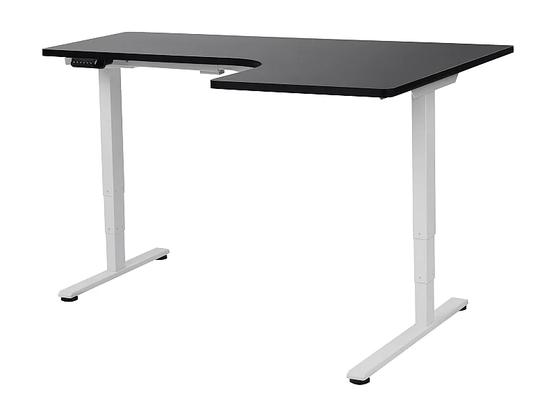 Steh Schreibtisch elektrisch höhenverstellbar rechts schwarz/weiß 160cm Destines