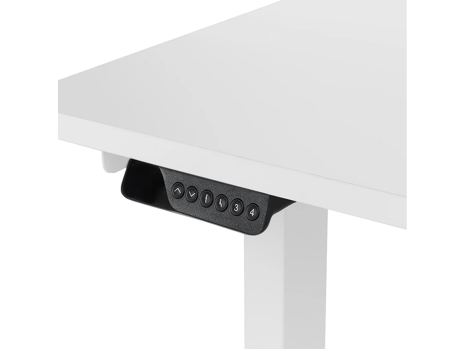 Biurko narożne prawe regulowane elektrycznie 160 x 59 cm białe DESTINES