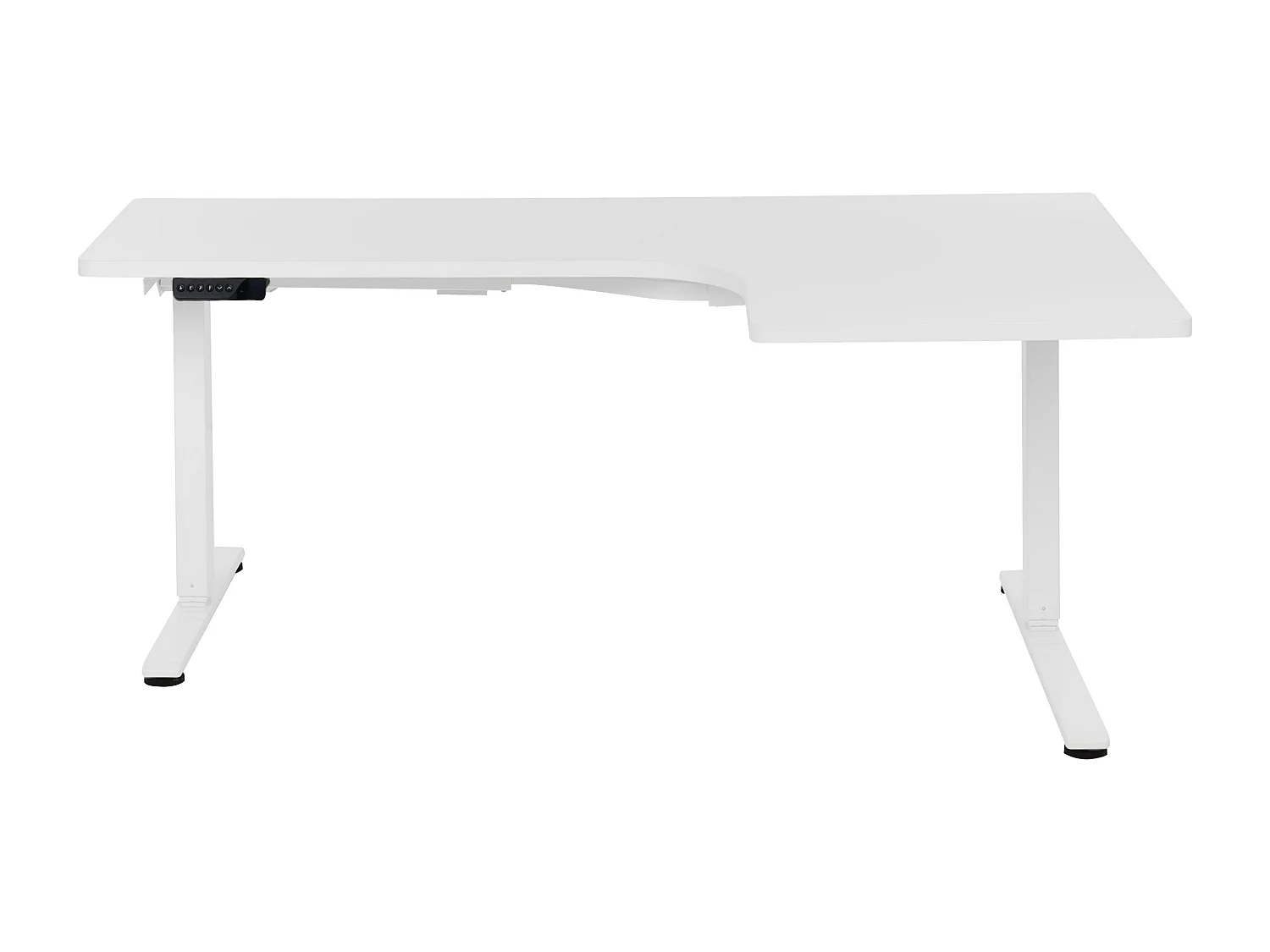 Bureau d'angle réglable électriquement DESTINES Blanc 160 cm 109 cm Côté droit