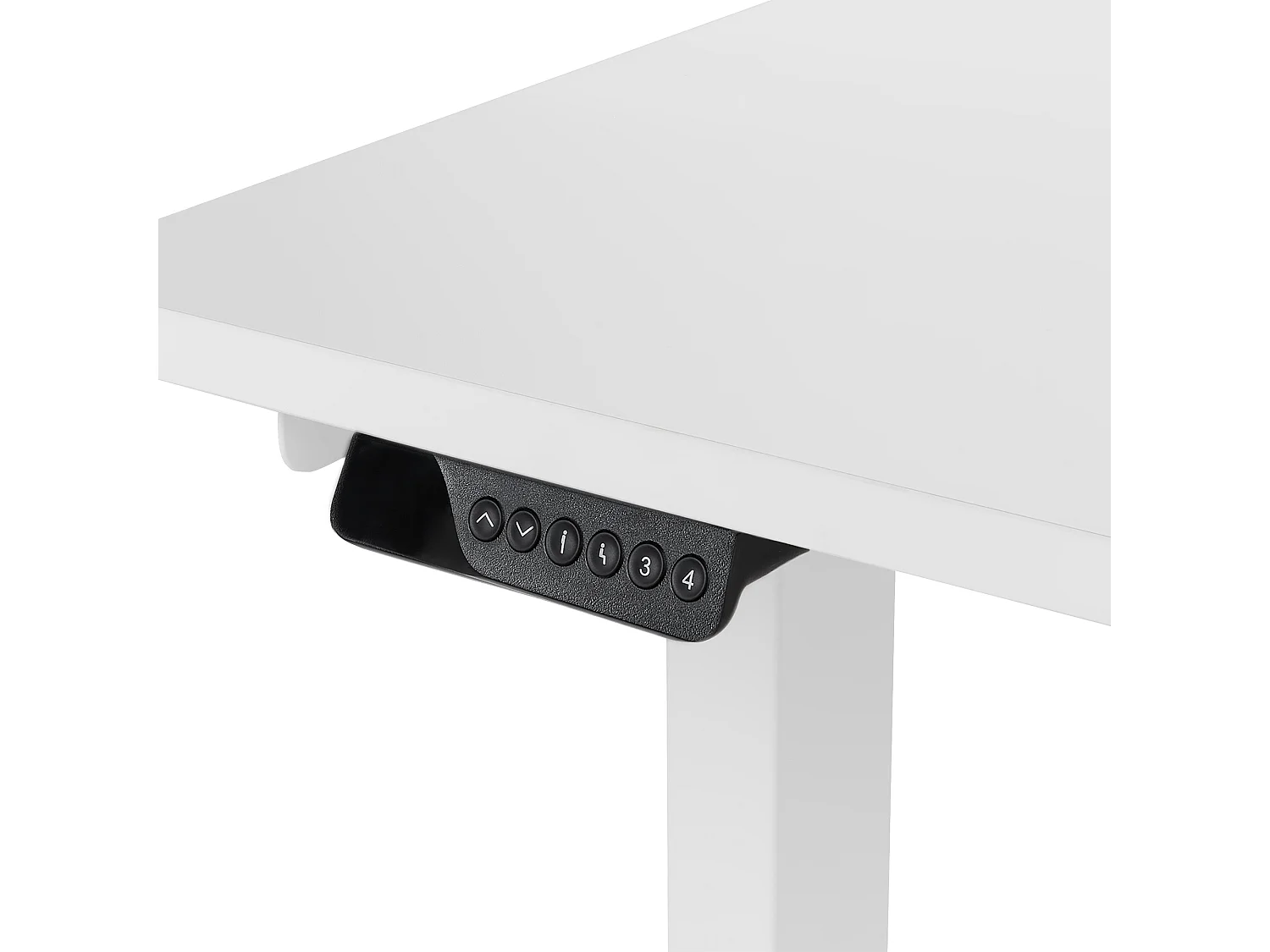 Bureau d'angle réglable électriquement DESTINES Blanc 160 cm 109 cm Côté droit