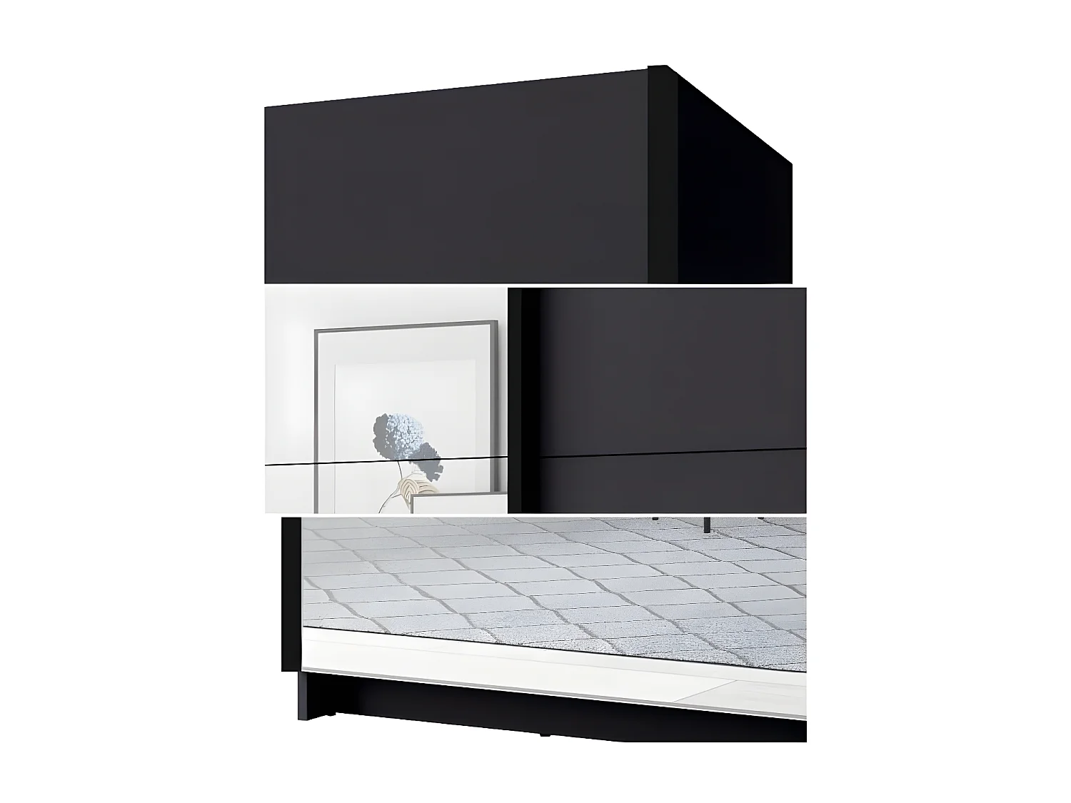 SCHWEBETÜRENSCHRANK Arsala graphitgrau 200 cm / 62 cm / 207 cm