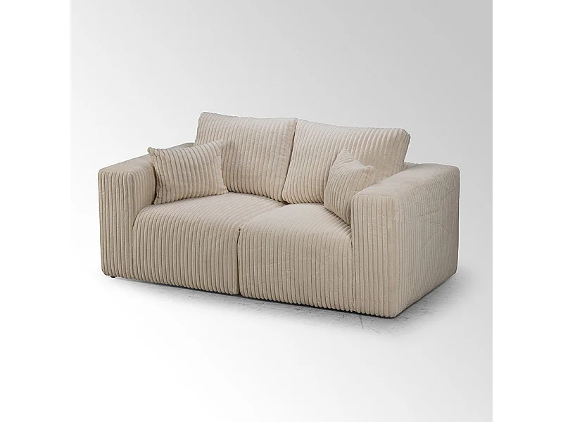 Canapé 2 places tissu côtelé Sharm beige