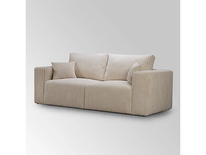 Canapé 3 places tissu côtelé Sharm beige
