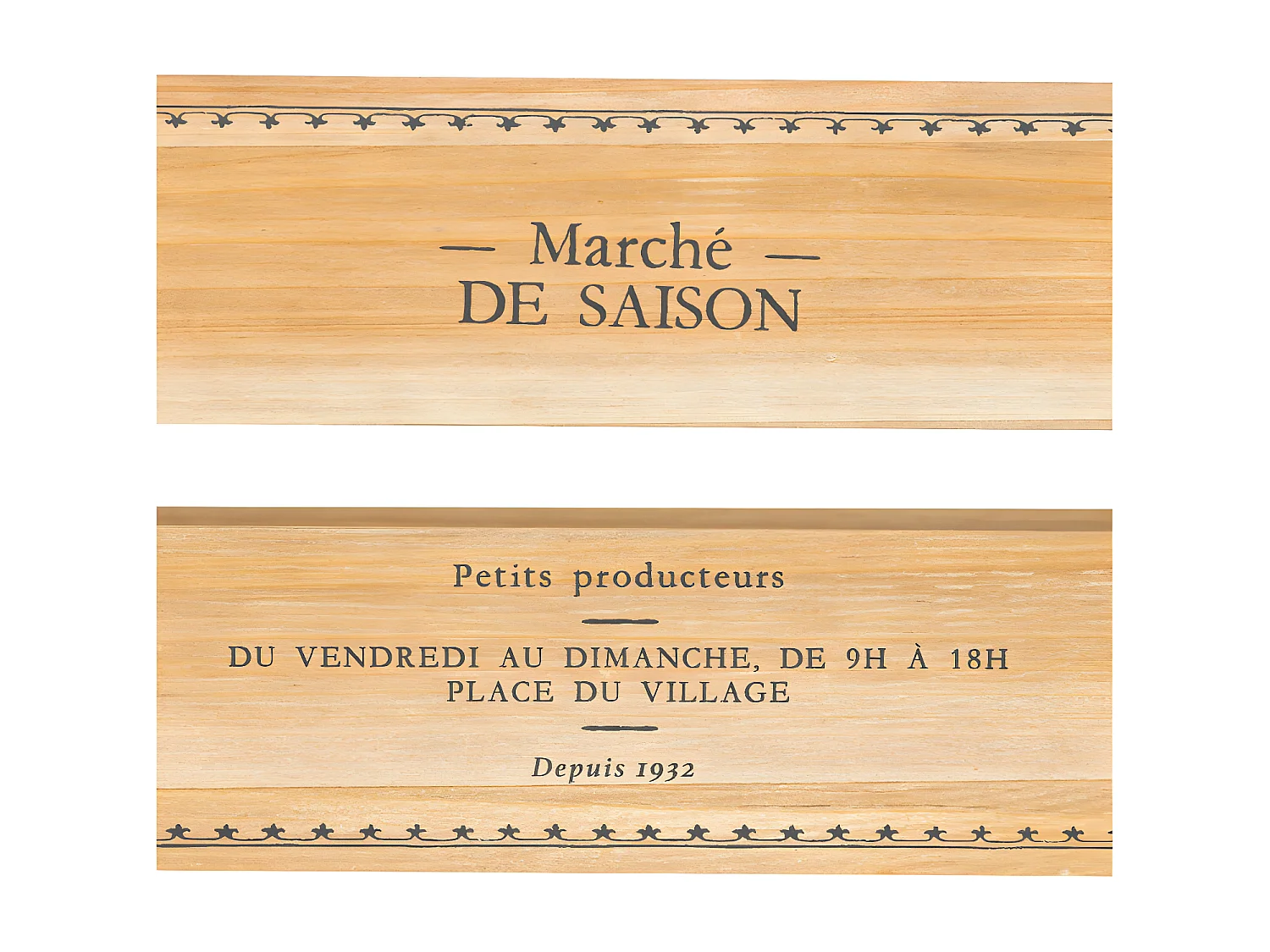 Lot de 2 Cagettes en Bois "Little Cottage" 35cm Naturel