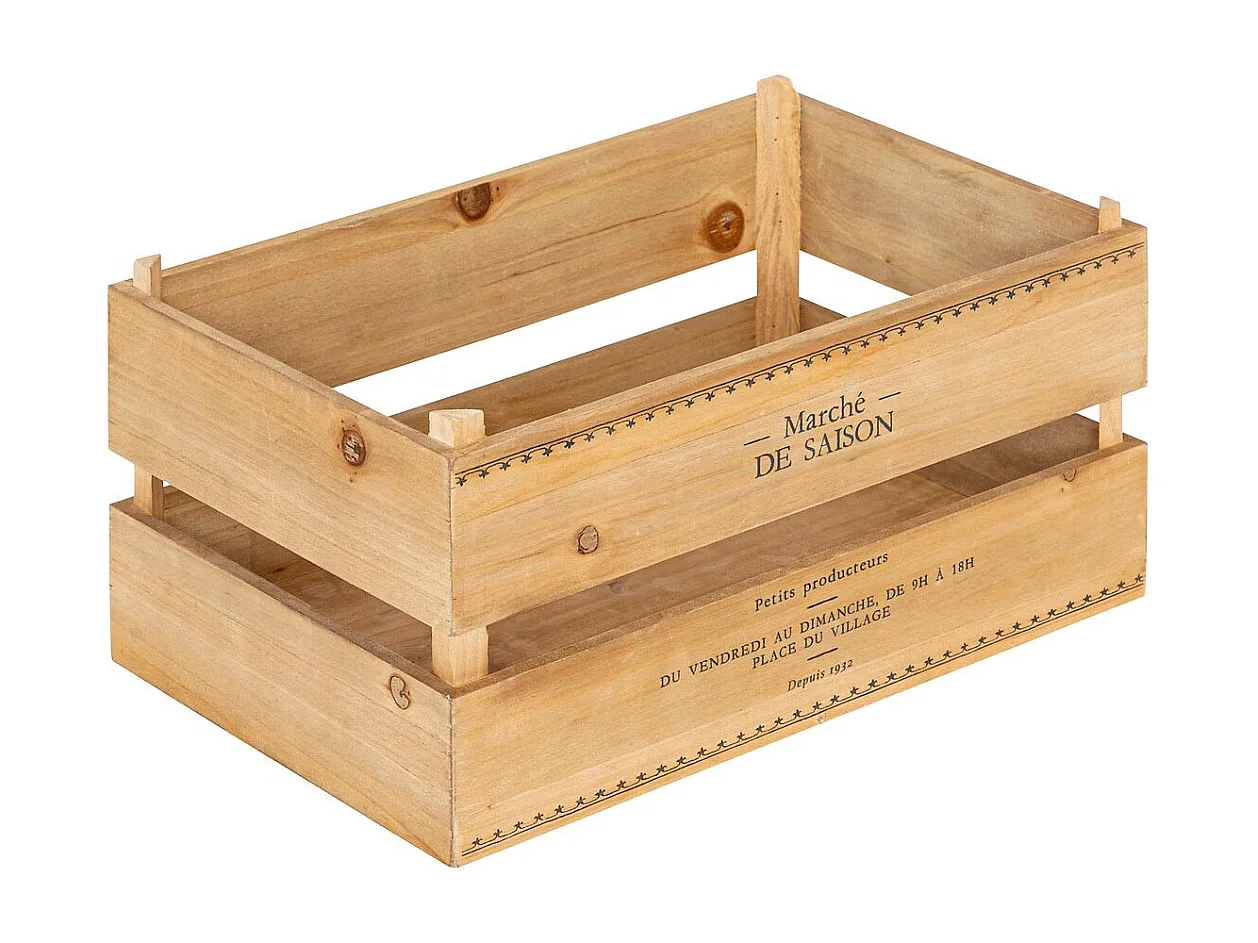 Lot de 2 Cagettes en Bois "Little Cottage" 35cm Naturel