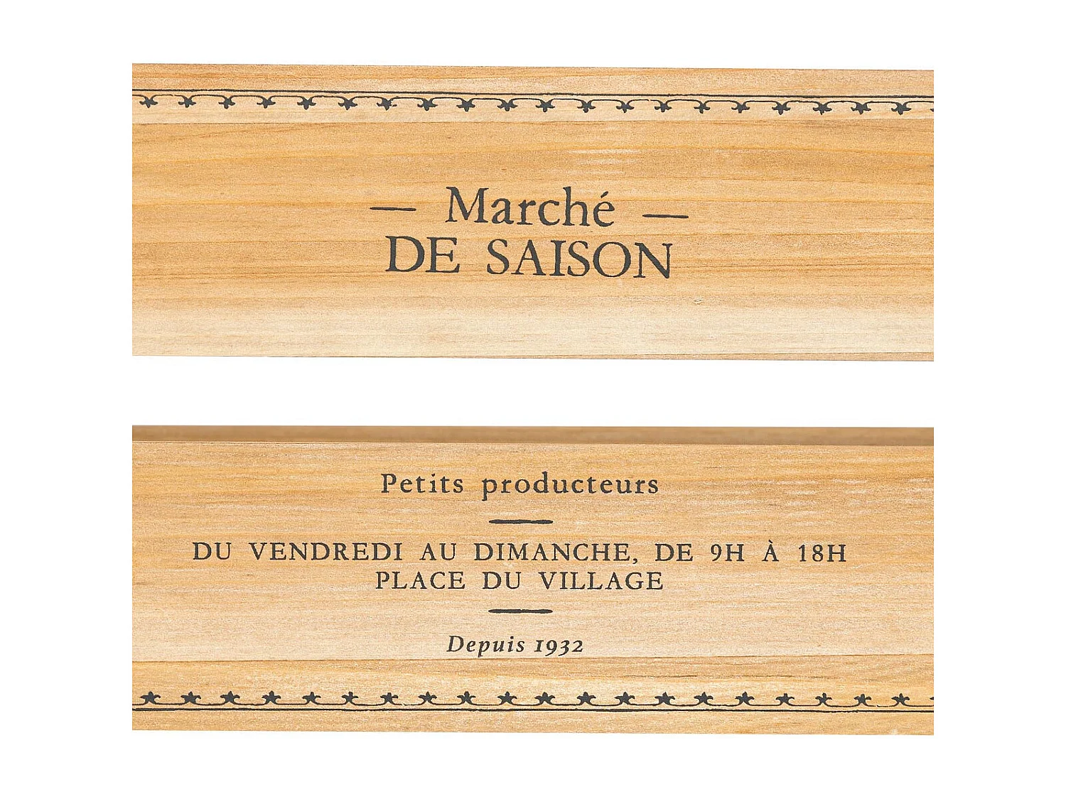 Lot de 2 Cagettes en Bois "Little Cottage" 35cm Naturel