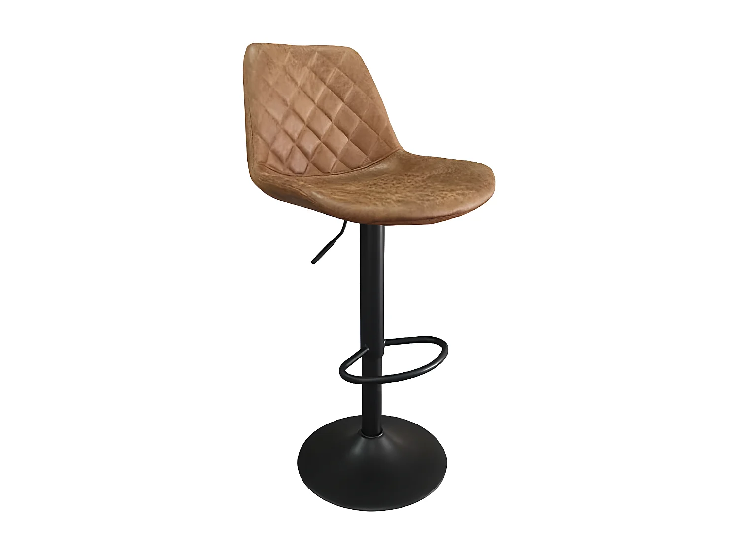 Tabouret de bar pivotant réglable Madrid PU cognac