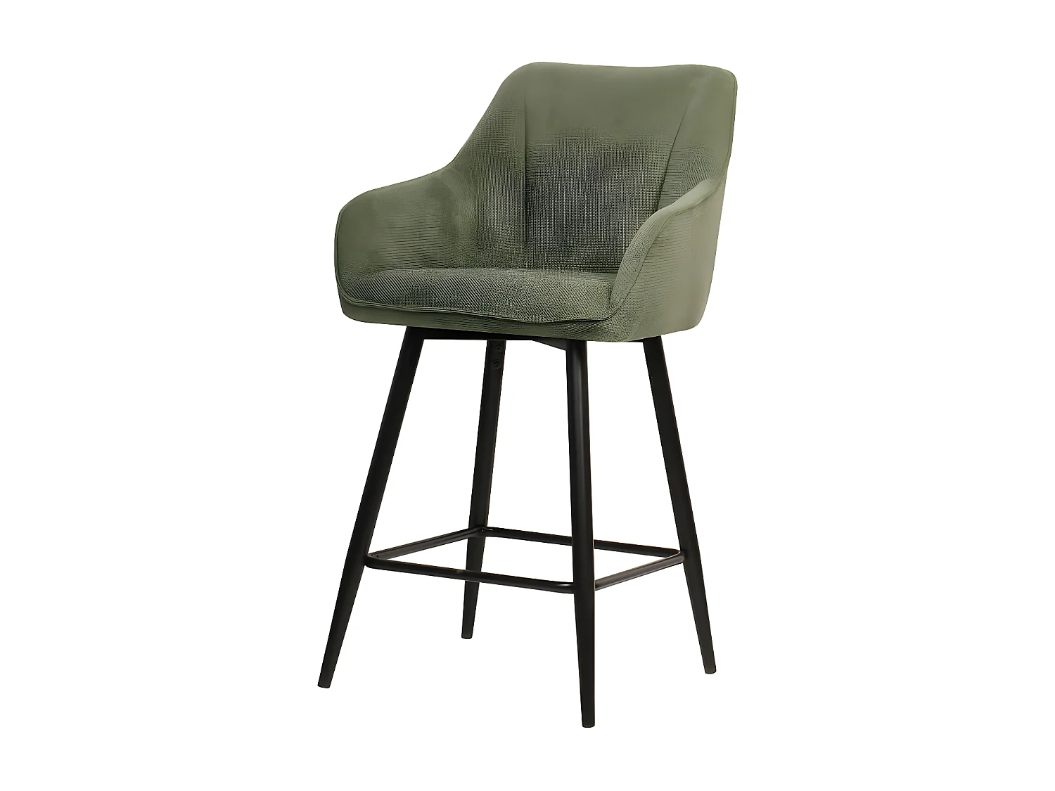 Tabouret de bar pivotant Rio vert pieds métal noir